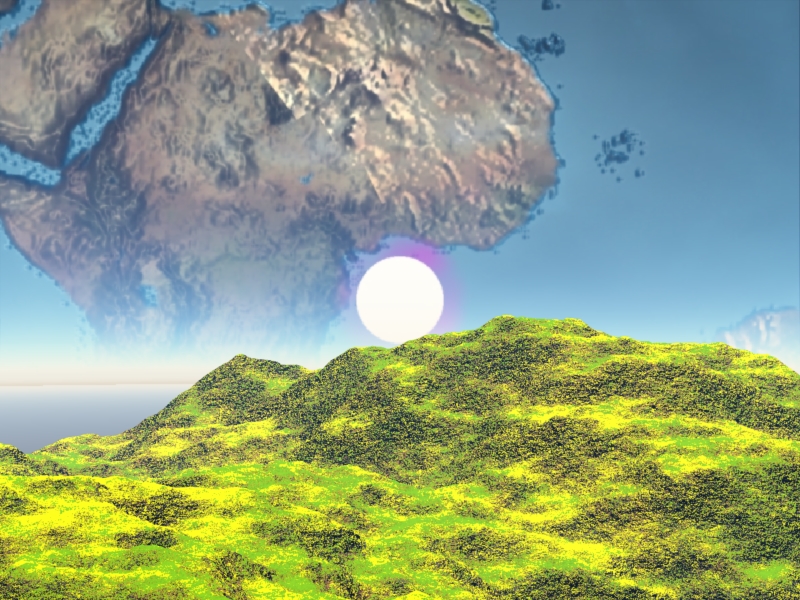 Some terrain with view of inner sun